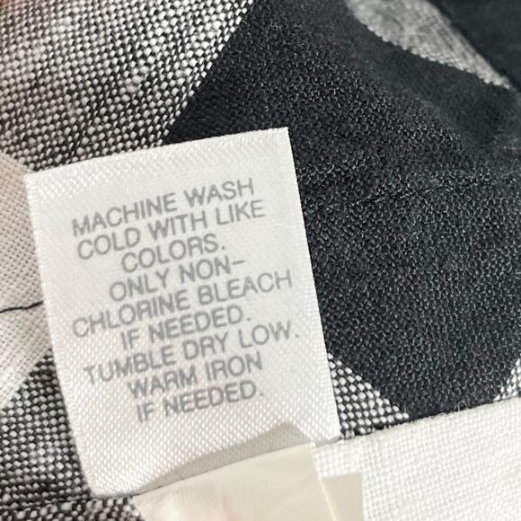 J. Jill Love Linen Pullover Top Womens Large Black Gingham Check 3/4 Sleeve - Picture 11 of 12